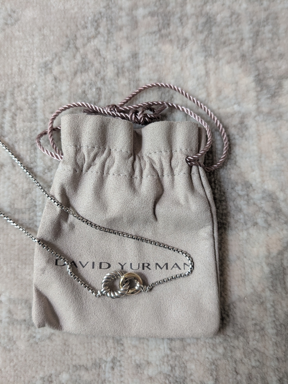 David Yurman Silver Interlocking Ring Necklace